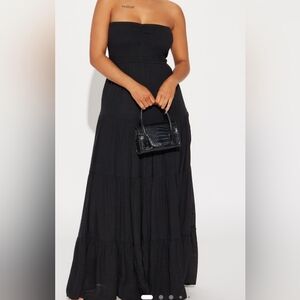 Fashion Nova Black Strapless Maxi Dress